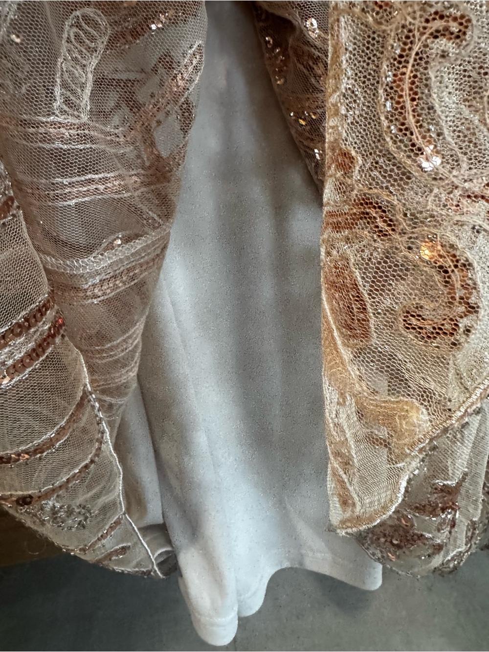 Lulu's Blush Champagne Sequin V-Neck Prom/Gala Dress - Picture 8 of 11